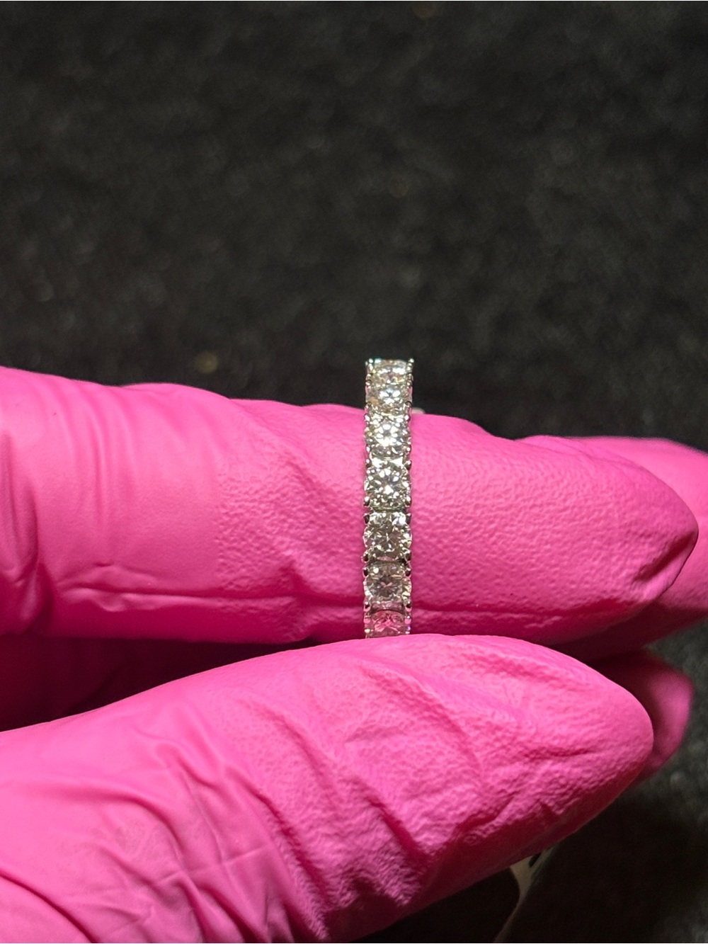 .925 Sterling Silver 1ct. VVS Moissanite Tennis-Style Eternity Band Size 6 - Picture 8 of 15